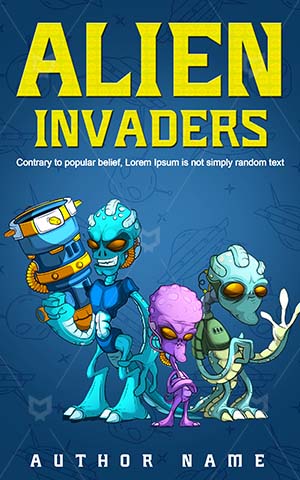 Children-book-cover-Alien-Invaders-Green-Funny-Cartoon-Ufo-Universe-Book-designs-for-kids-Monster-Galaxy