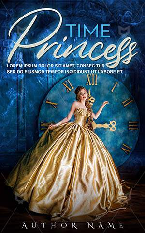 Fantasy-book-cover-woman-time-vintage-blue-dress-medieval-victorian-elegant-fantasy-cinderella-blond
