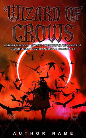 Horror-book-cover-sorcerer-night-scary-witch-crows-ravens-halloween