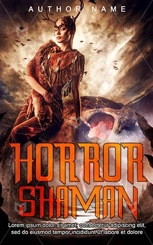 Horror-book-cover-Spiritual-Scary-Mysterious-Hunter-Shaman-Beast-covers-Halloween-Fairy-tale