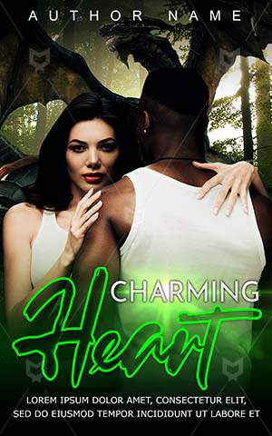 Romance-book-cover-Attractive-Pretty-Romantic-covers-Together-Cute-Dragon-Hug-Black-man-African-American-Couple-Heart
