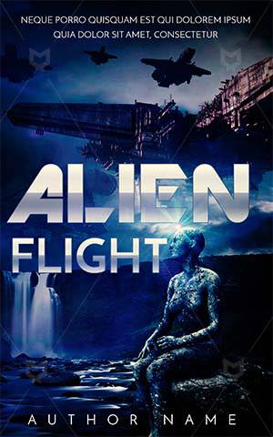 Thrillers-book-cover-alien-flight-covers-man-blue-sky-attack-scry-horror