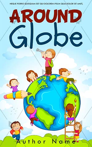 Children-book-cover-kids-learning-education-globe