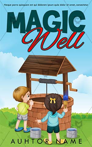 Children-book-cover-kids-well-magic-story-garden
