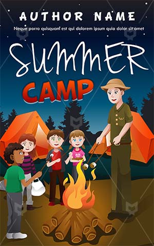 Children-book-cover-kids-trip-camp-night-dinner