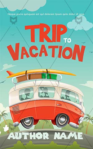Children-book-cover-vacation-school-trip-van-summer