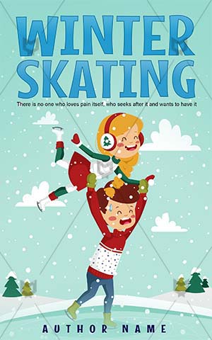 Children-book-cover-winter-kids-skating