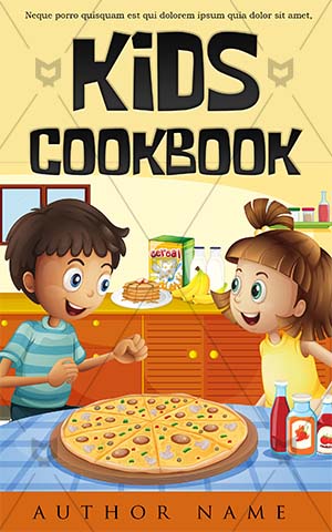 Children-book-cover-kids-cookbook-school-friends-kitchen