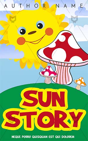 Children-book-cover-kids-children-sun-mushroom-coloring