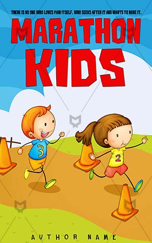 Children-book-cover-kids-marathon-cartoon