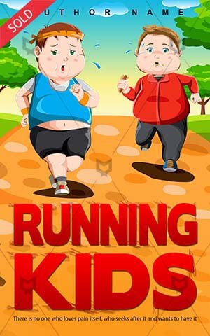 Children-book-cover-kids-run-cartoon