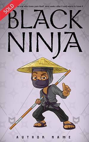 Children-book-cover-cartoon-black-ninja