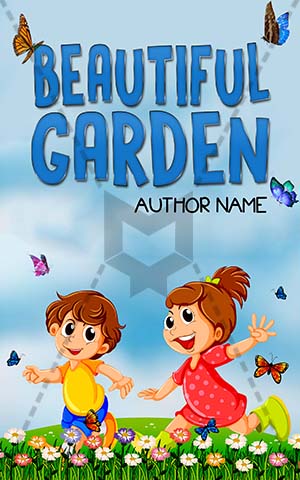 Children-book-cover-garden-kids-play-butterfly