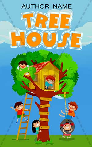Children-book-cover-fun-kids-tree-house-playing