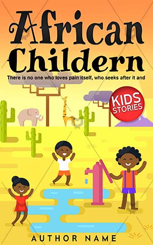 Children-book-cover-African-Kids-Playing-Cover-kids-play-Play-Game-Fun-Group-Vector-Freshness-Style-Childhood-Sun-Outdoors-Nature