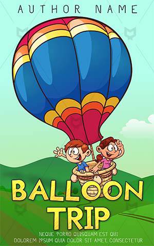 Children-book-cover-balloon-kids-with-sister-flying-cartoon