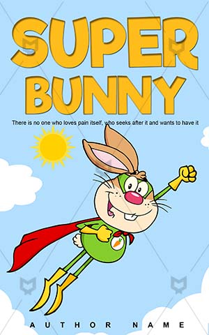 Children-book-cover-Cartoon-Fly-Hero-Rabbit-Book-with-rabbit-on-Super-hero-Vector-story-Costume-Heroic