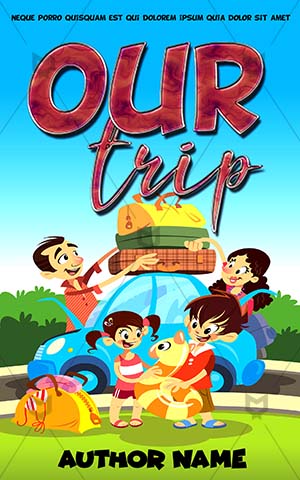 Children-book-cover-Coloring-Book-Family-Trip-Summer-Camp-Kids-Story-Covers-Vacations-Car-Mom-Dad-Outing