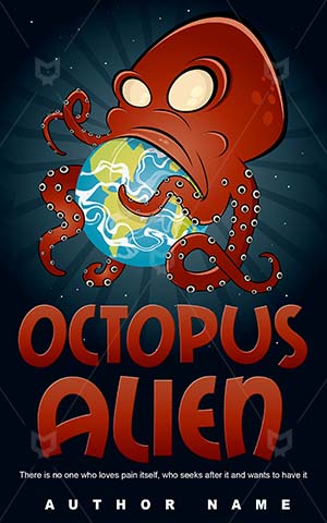 Children-book-cover-Earth-Attack-Monster-Alien-covers-Octopus-Giant-Cartoon-Funny-story-Eat-Planet-World-Hungry