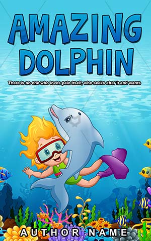 Children-book-cover-Girl-Little-Sea-Dolphin-Swimming-Book-for-kids-Animal-Underwater-Cartoon-design-cartoon-Smile