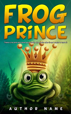 Children-book-cover-Illustration-Frog-Prince-Princess-king-Fairy-tale-Crown-Happy-Book-covers-for-kids-Animal-Funny