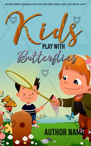 Children-book-cover-Kids-playing-butterfly