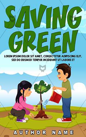 Children-book-cover-Lifestyle-Boy-Planting-Kids-Book-for-children-Green-Outdoor-Girl-Vector-Plant-Cartoon-Environment-Nature
