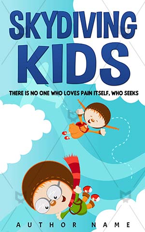Children-book-cover-Skydiving-Kids-Happy-ideas-Sky-Kid-Diving-Sport-Activity-Fun-Hobbies-Vector-Paragliding-Parachute-Flying-Fall