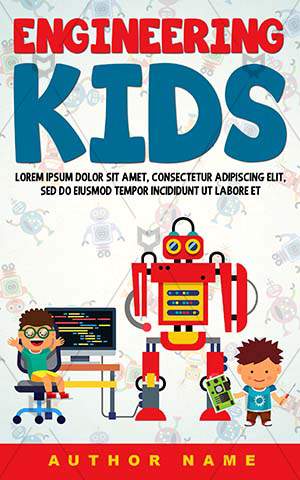 Children-book-cover-Smart-Kids-Vector-Engineering-Book-for-kids-Cartoon-lab-tech-Programming-Computer-Tech