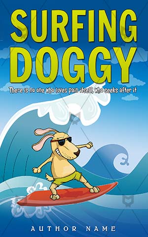 Children-book-cover-Surfing-Dog-Surf-Clip-art-dog-Vacations-Young-Summer-Sun-Cheerful-Cute-Smile-Sea-Cartoon-Doggy-Funny