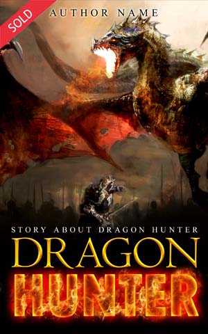 Fantasy-book-cover-dragon-hunter-fire-attack