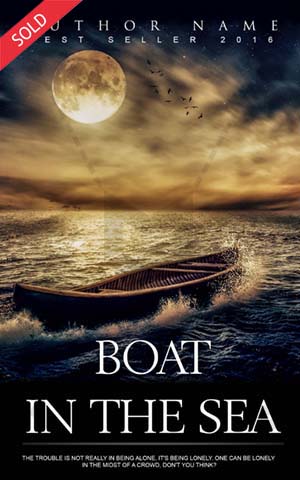Fantasy-book-cover-alone-sea-boat-evening-fiction