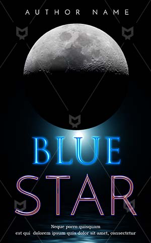 Fantasy-book-cover-Blue-Star-Moon-Light-River-with-Premade-Book-Covers-Cover-Design-Dark