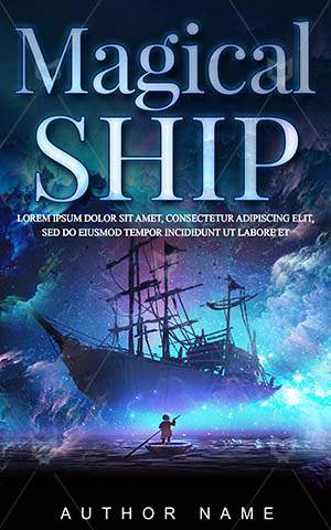Fantasy-book-cover-Floating-Ship-Night-Sky-Looking-Boat-Magical-Stars-Rowing-Painting-Pirates-Ruined