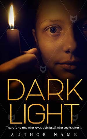 Fantasy-book-cover-Girl-Dark-beauty-Light-Premade-covers-thriller-with-a-candle-Candle-Fear-face-Closeup-Holding-Halloween-Silence-Sad