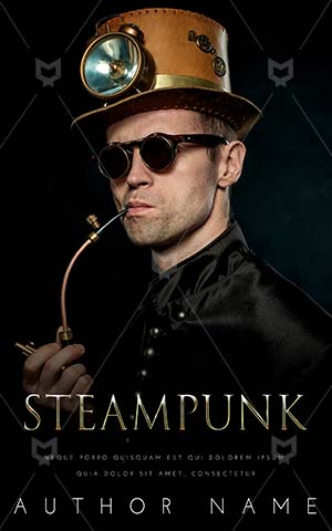 Fantasy-book-cover-Old-fashioned-Cyberpunk-Man-Handsome-Caucasian-Punk-Pipe-Steam-Steampunk-Smoke-Smoking