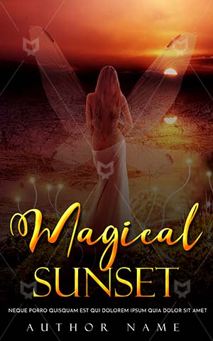 Fantasy-book-cover-Sunset-Beautiful-Magic-Woman-Witch-Princess-World-Angle-Book-Covers