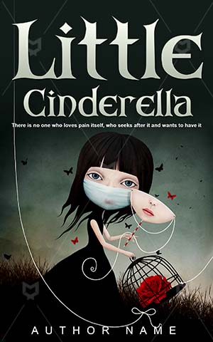 Fantasy-book-cover-Vector-Girl-Cinderella-Book-covers-for-girls-Cute-Little-Fairy-tale-Mask-Cartoon