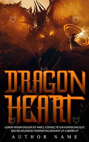 Fantasy-book-cover-dragon-hunter-wings-fantasy-monster-fire-warrior