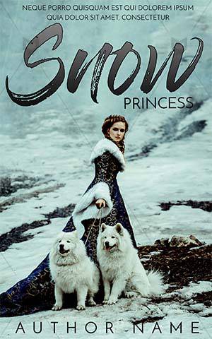 Fantasy-book-cover-snow-princes-beautiful-girl-gothic-with-wolf-dogs