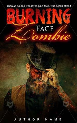 Horror-book-cover-burning-zombie-face