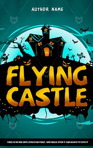 Horror-book-cover-flying-halloween-castle