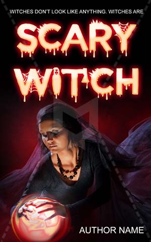 Horror-book-cover-magic-ball-halloween-witch