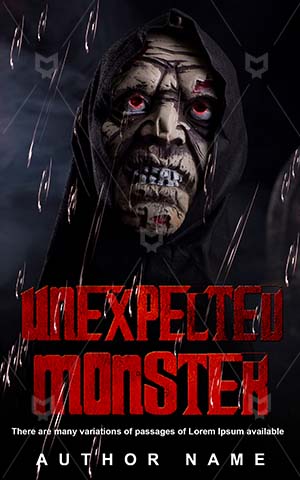 Horror-book-cover-Halloween-Unexpected-Zombie-monster-design-Black-Dark-Scary-Night-Death-Evil-Monster-Spooky