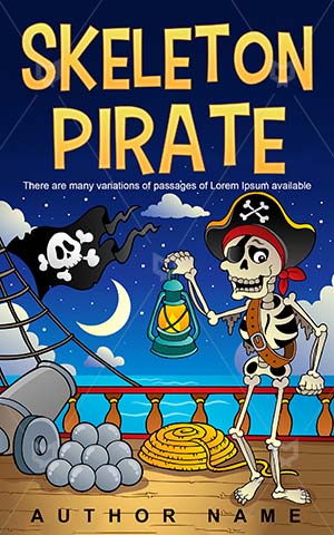 Horror-book-cover-Ship-Pirate-Deck-Vector-Sea-Dangerous-Retro-Cartoon-Deadly-skeleton-Bones-Skull-Mysterious-Spooky