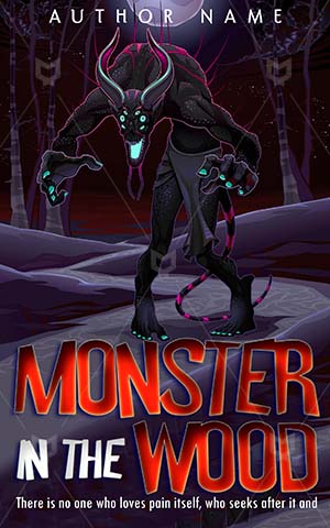 Horror-book-cover-Wood-Monster-Vector-monster-design-Outdoor-Dark-Cartoon-Devil-Demon-Cover-horror-Bad-Evil-Scary-Spirit-Night