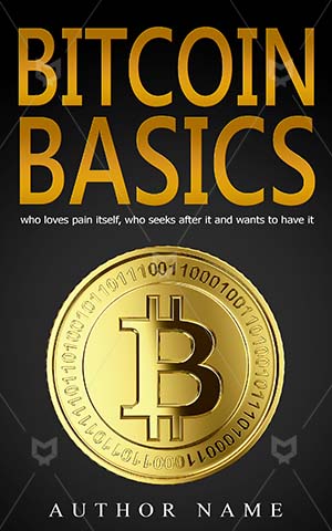 Nonfiction-book-cover-Bitcoin-Golden-Basics-Premade-non-fiction-covers-Crypto-currency-Coins-Currency-Money-Financial-Digital-Market-Business