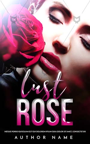 Romance-book-cover-Fantasy-Book-Cover-Woman-With-Rose-Design-Ebook-Premade-Flower-Kiss-Lips