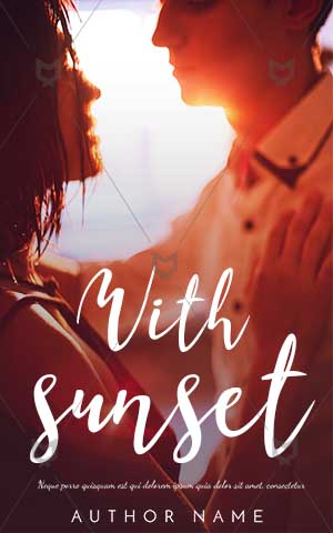 Romance-book-cover-sundown-sunset-lovely-couple-kiss-evening