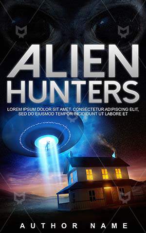 Thrillers-book-cover-Invaders-Alien-Thriller-Hunters-Mystery-Sciencefiction-Monster-attack-covers-Nighttime-Saucer